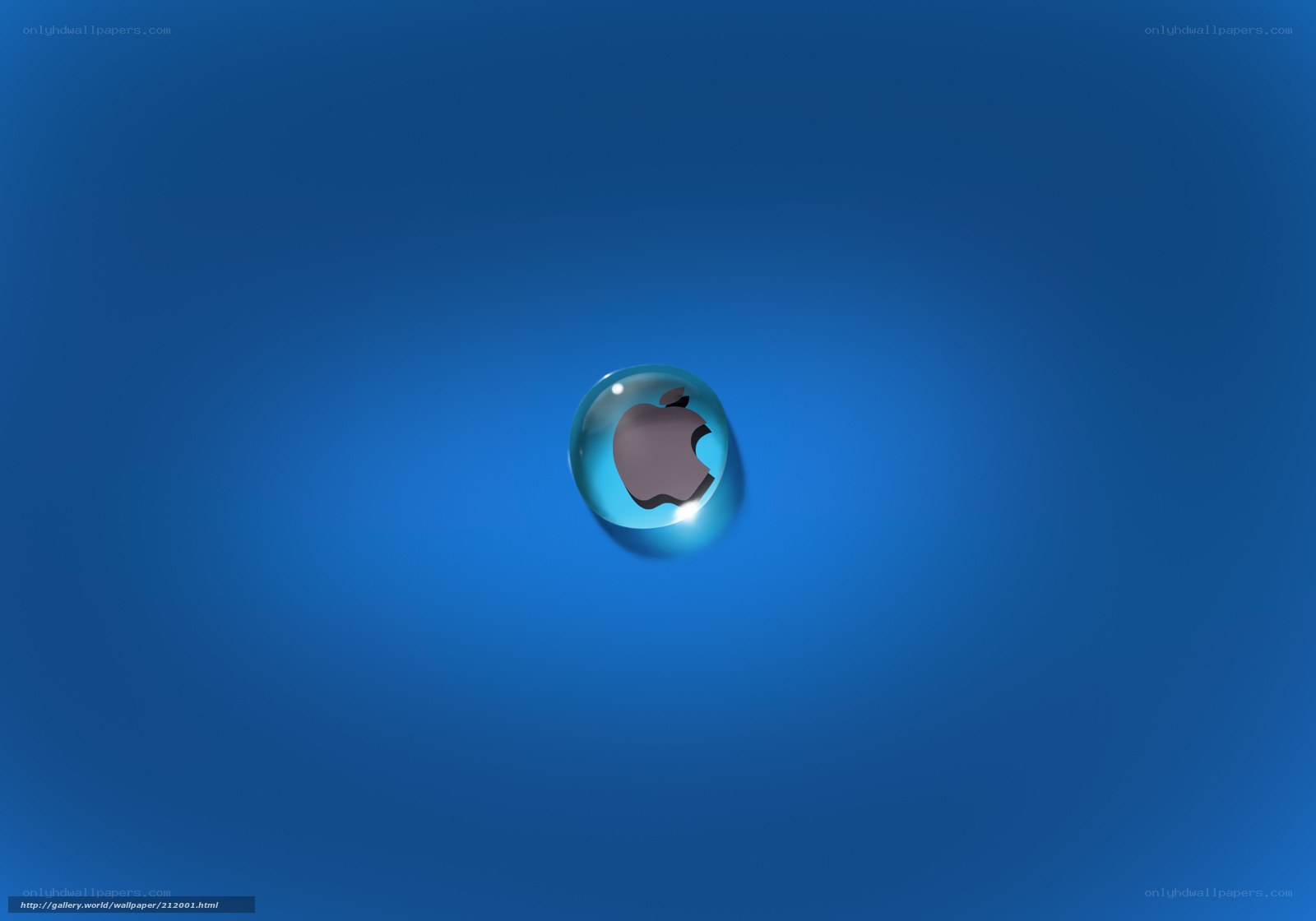 Apple logo in water droplet