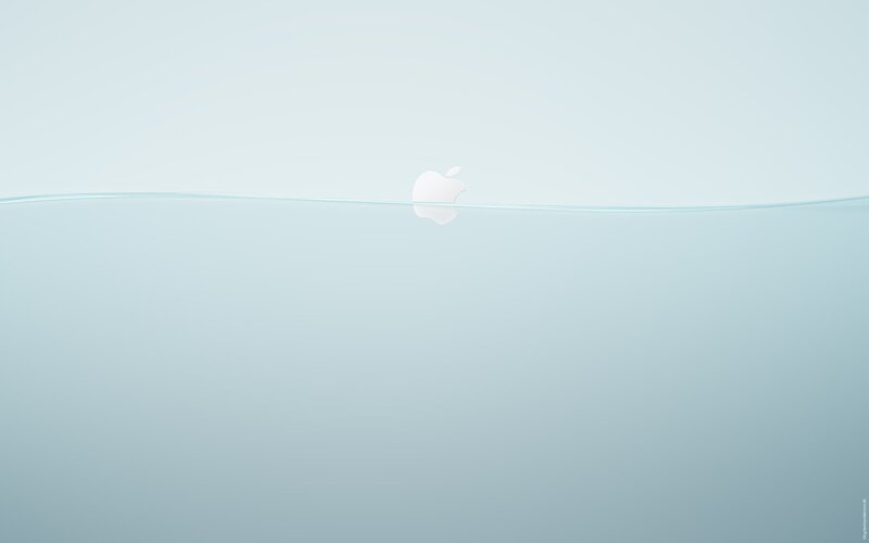 Apple logo in water