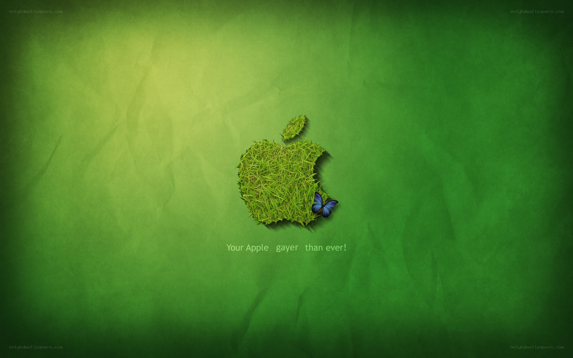 Apple logo made of grass