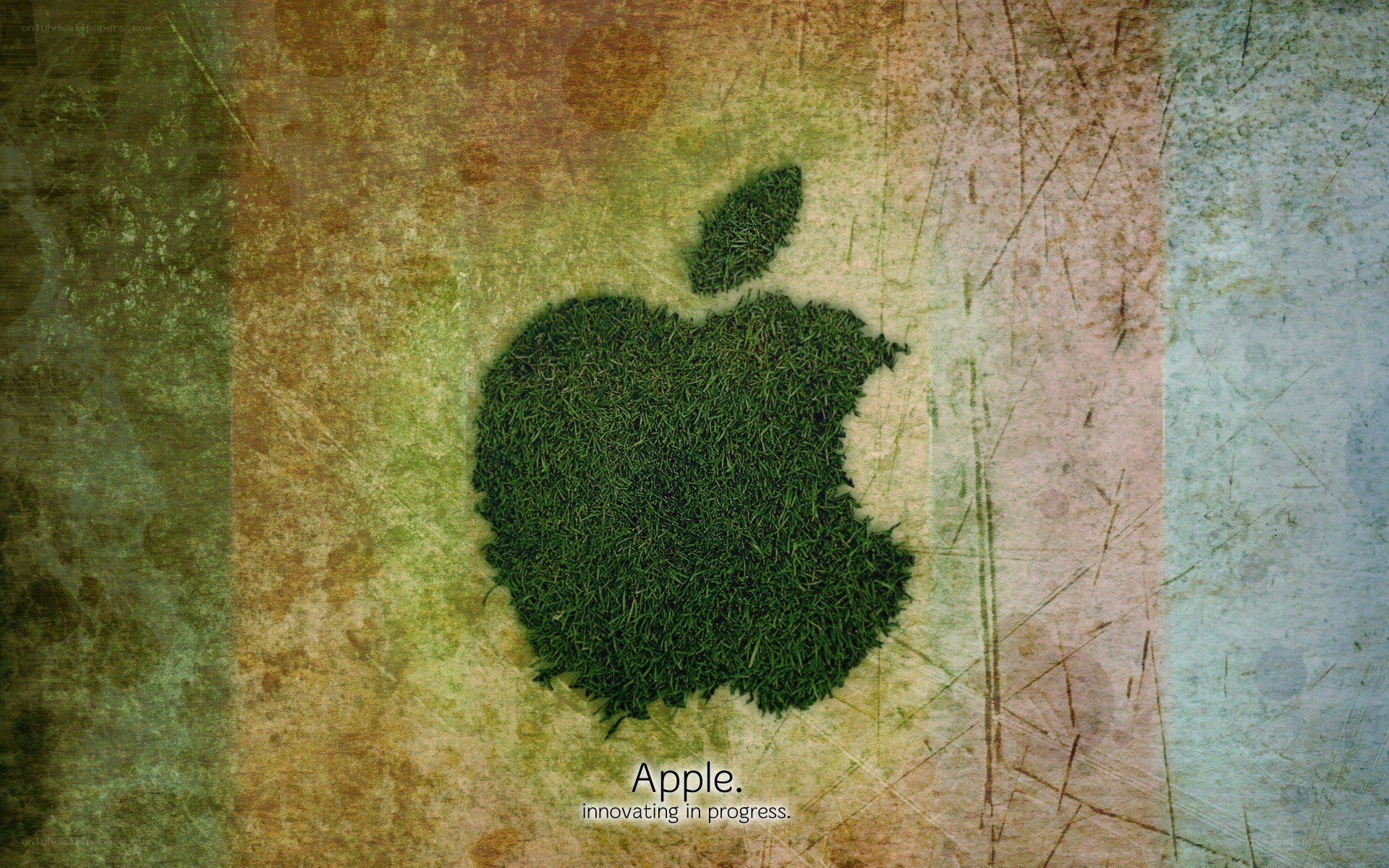 Apple logo made of grass