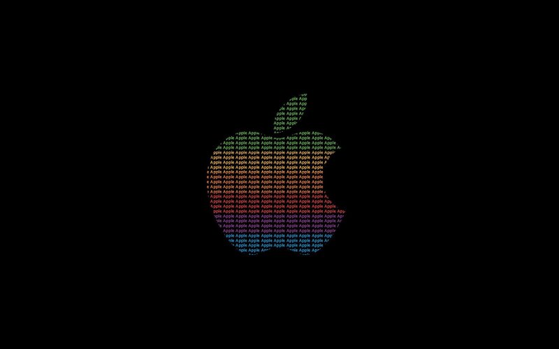 Apple logo made of text