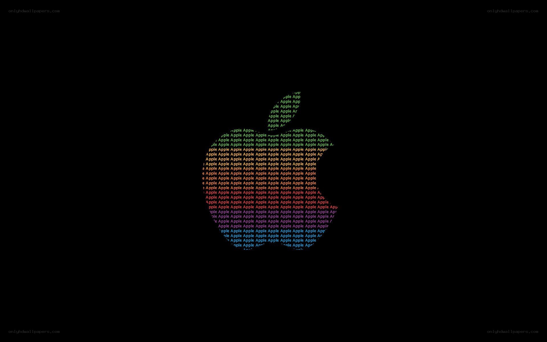 Apple logo made of text