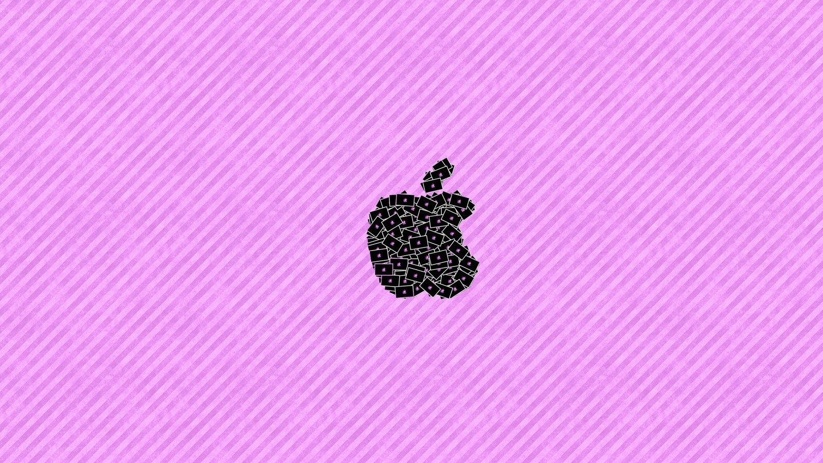 Apple logo mosaic on purple