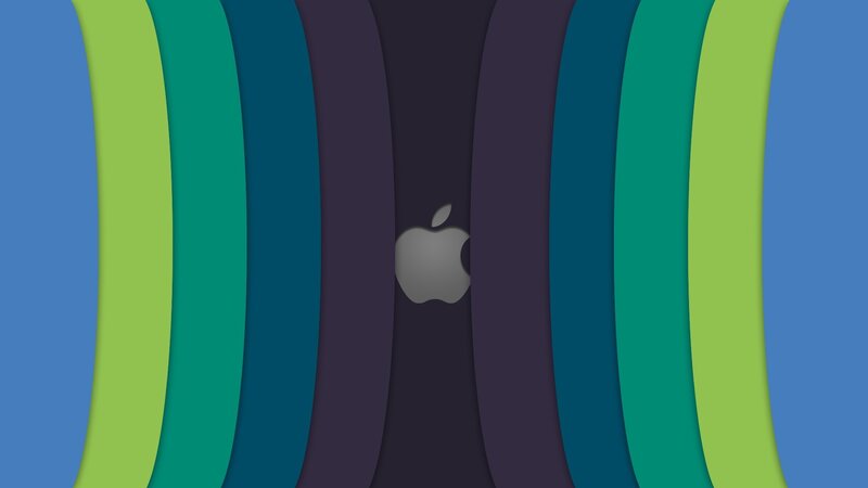Apple Logo on Abstract Background — Blue, Calm
