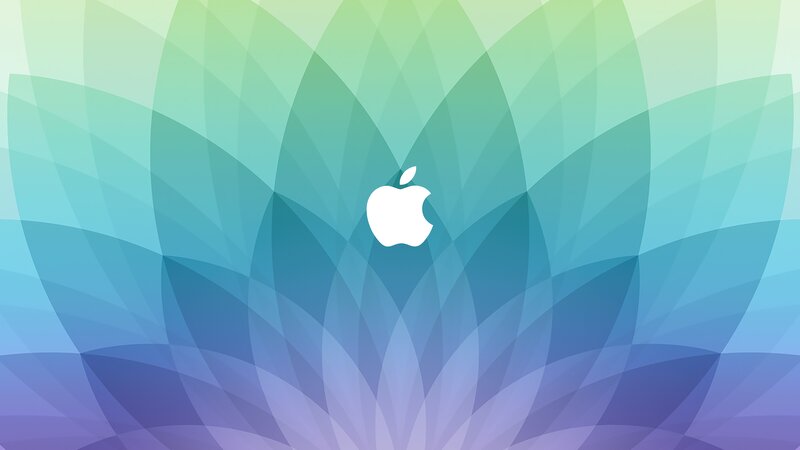 Apple Logo on Abstract Background — Green, Calm
