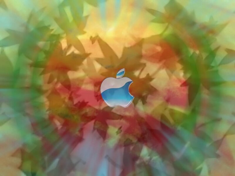 Apple Logo on Abstract Background — Green