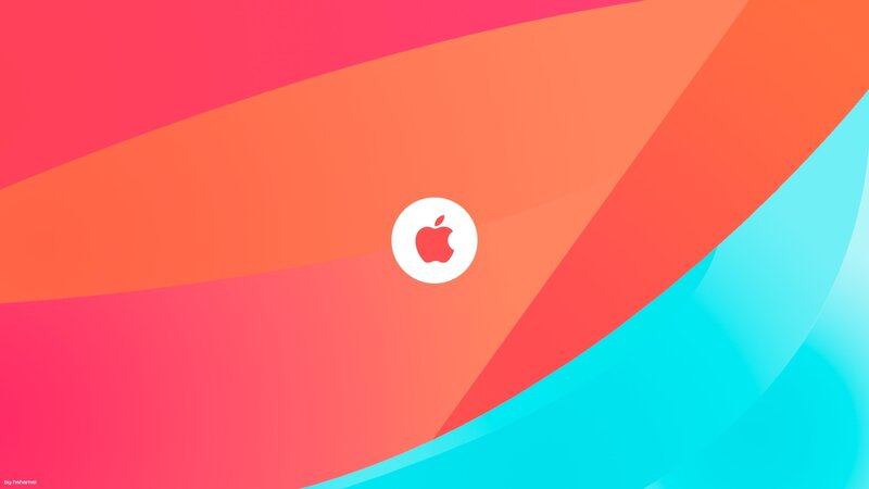Apple Logo on Abstract Background — Red, Vibrant