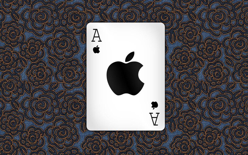 Apple logo on ace of spades