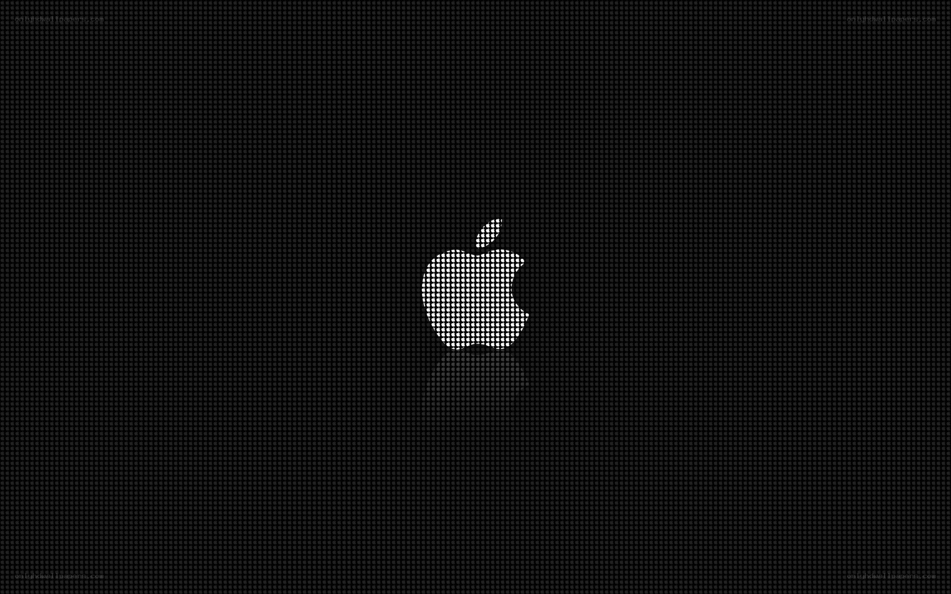 Apple logo on black background