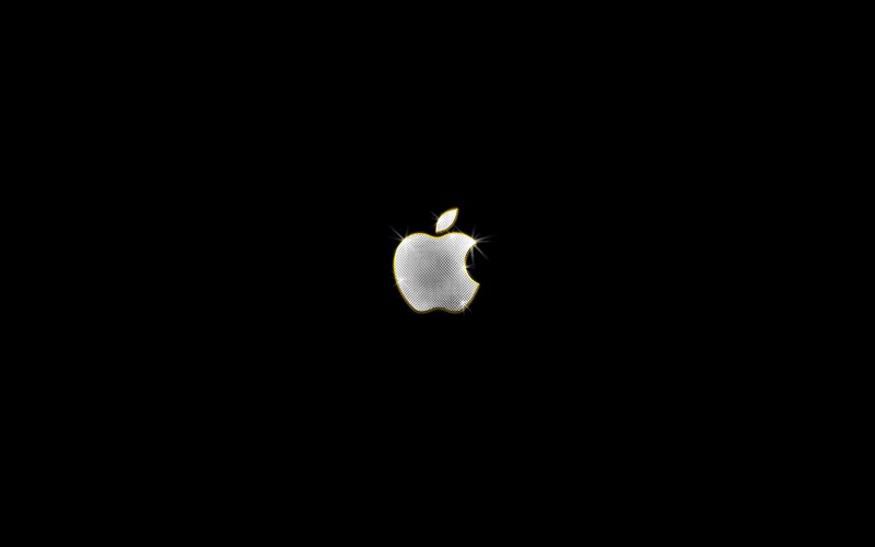 Apple logo on black background