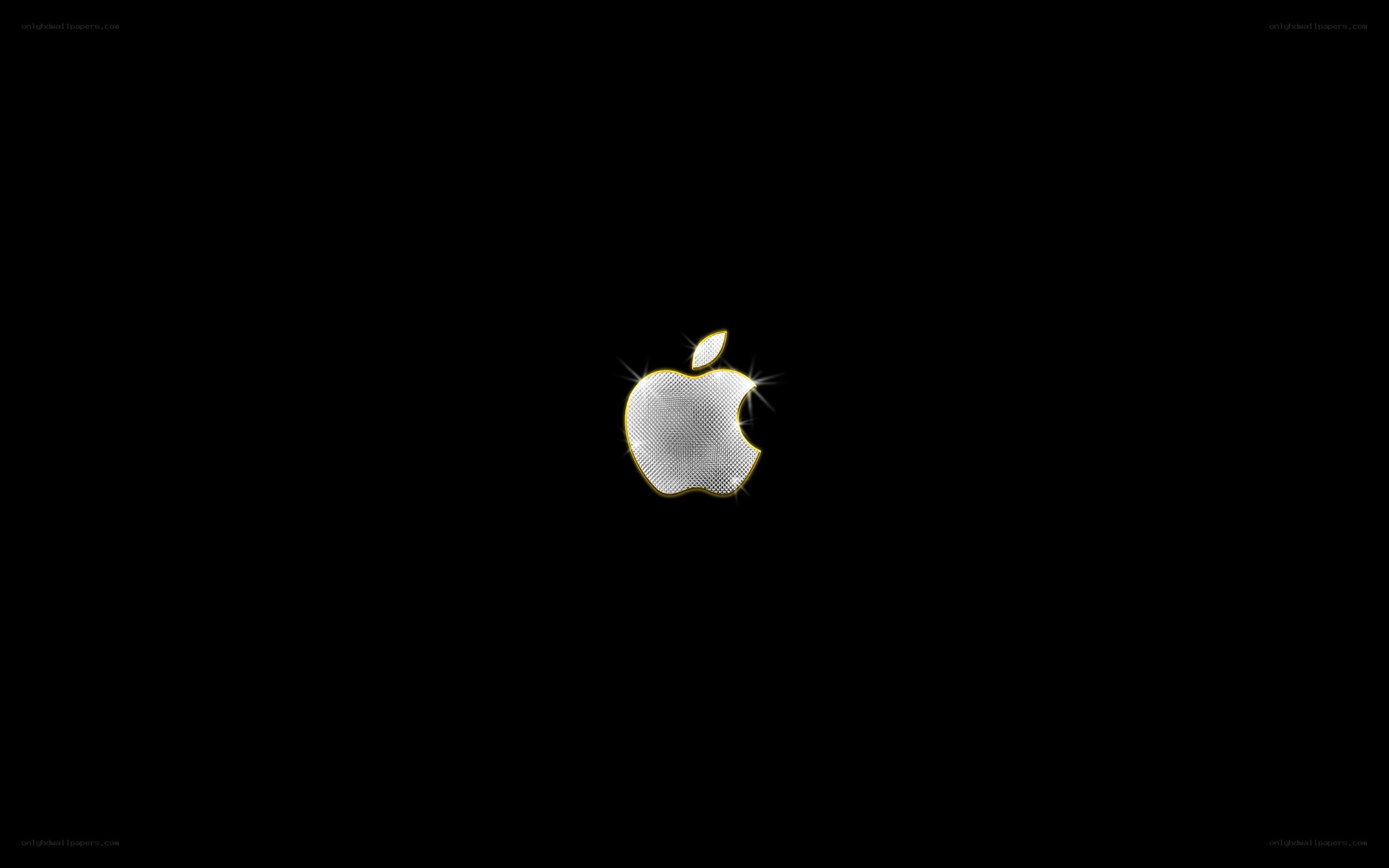 Apple logo on black background