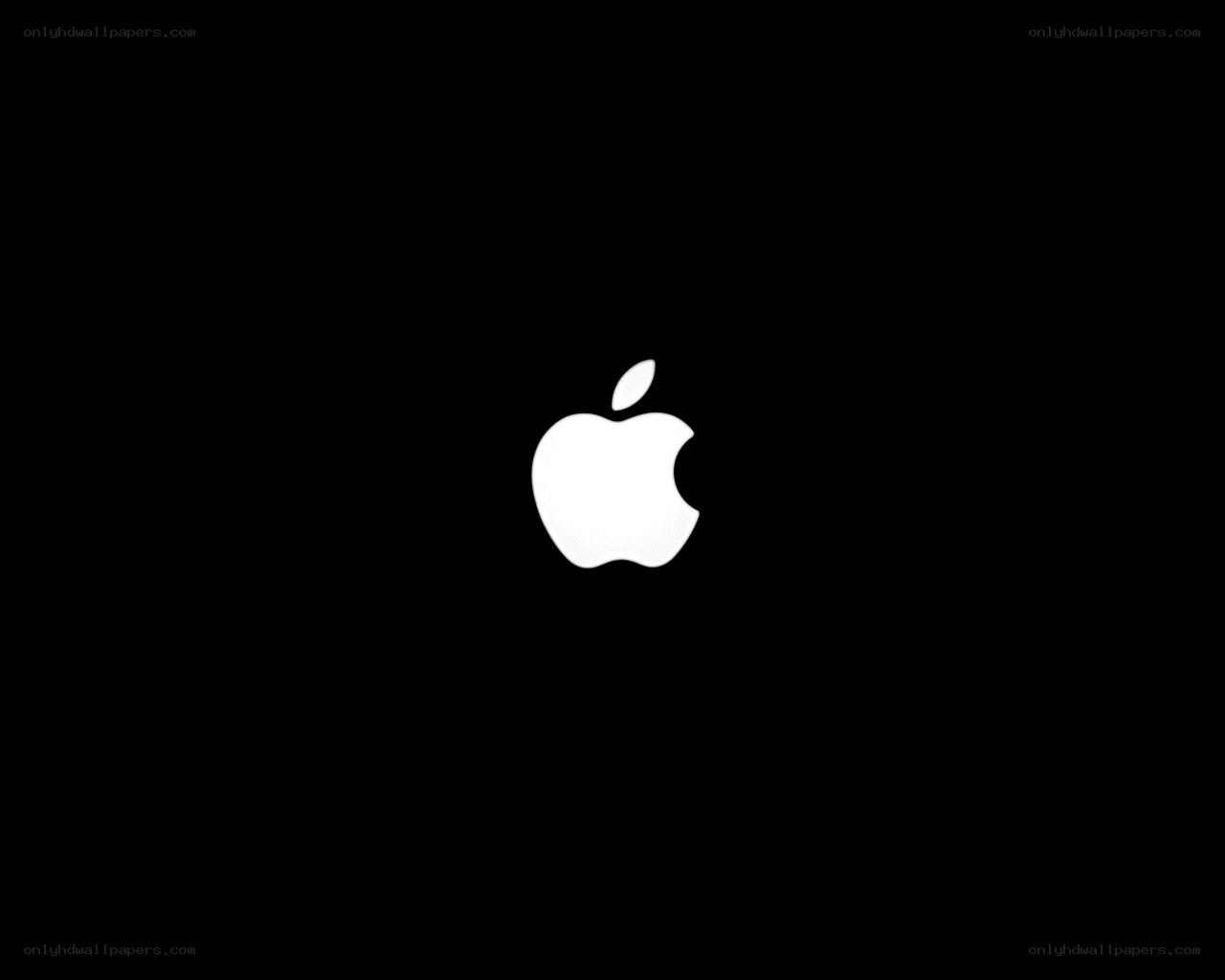 Apple logo on black background