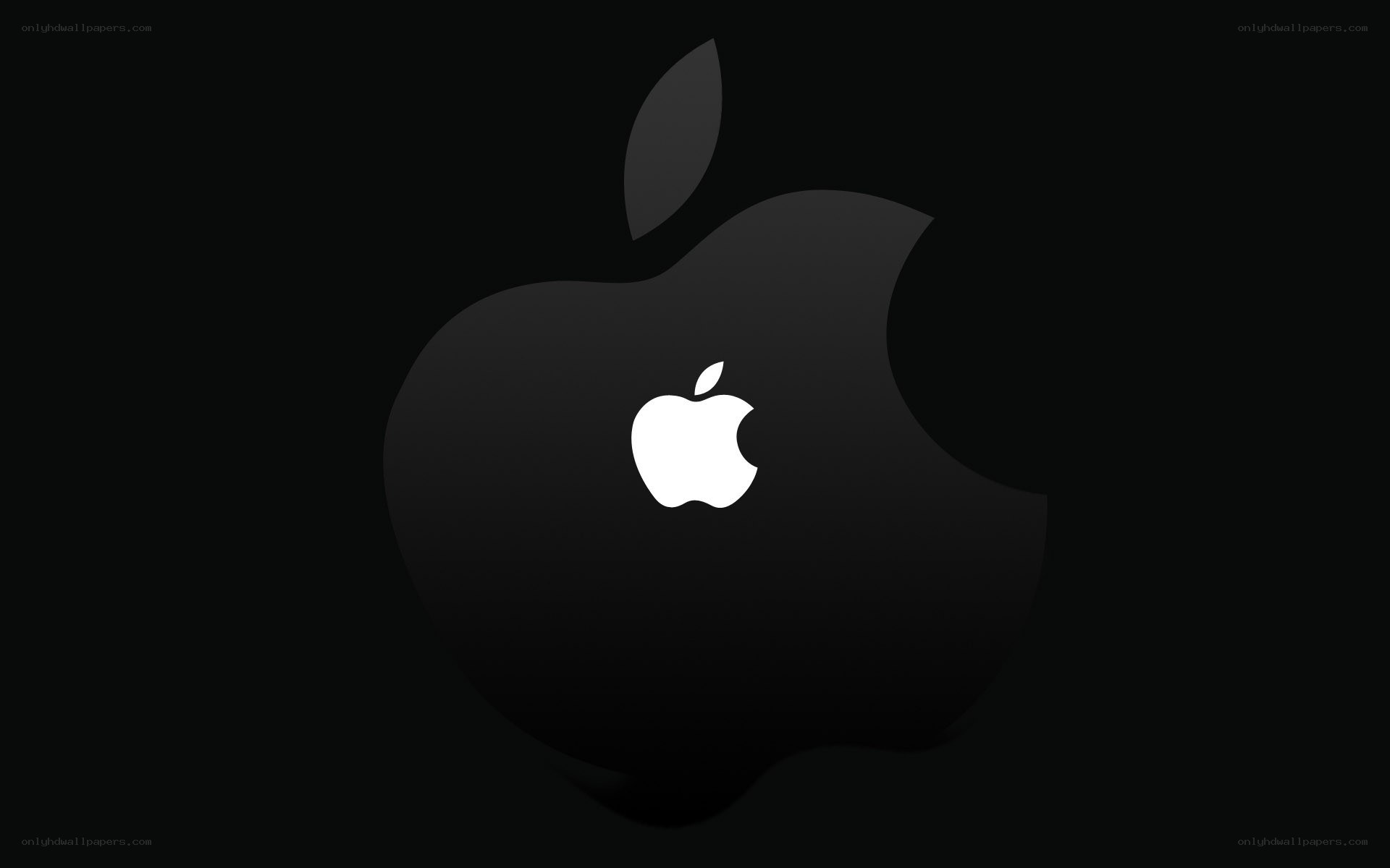 Apple logo on black background