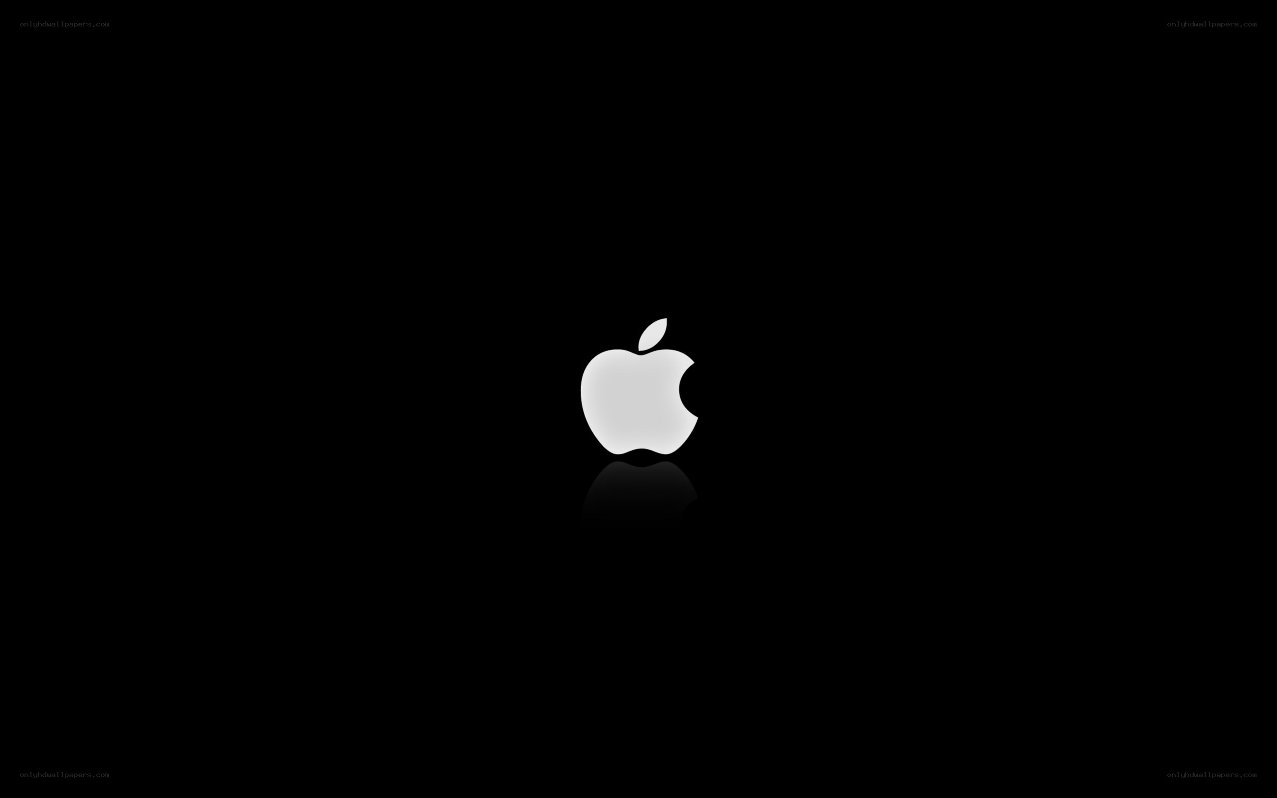 Apple logo on black background