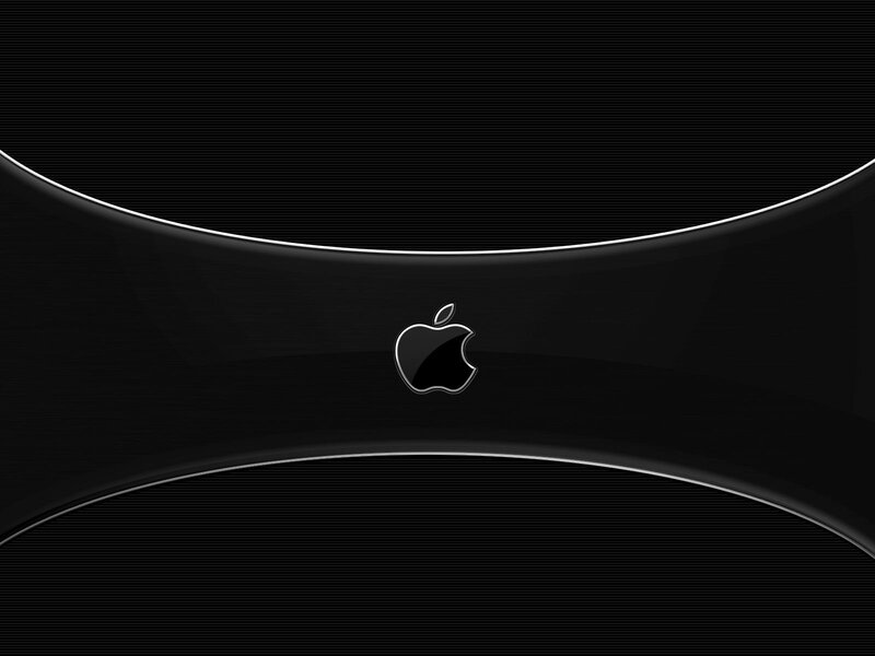 Apple logo on black background