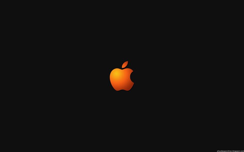 Apple logo on black background