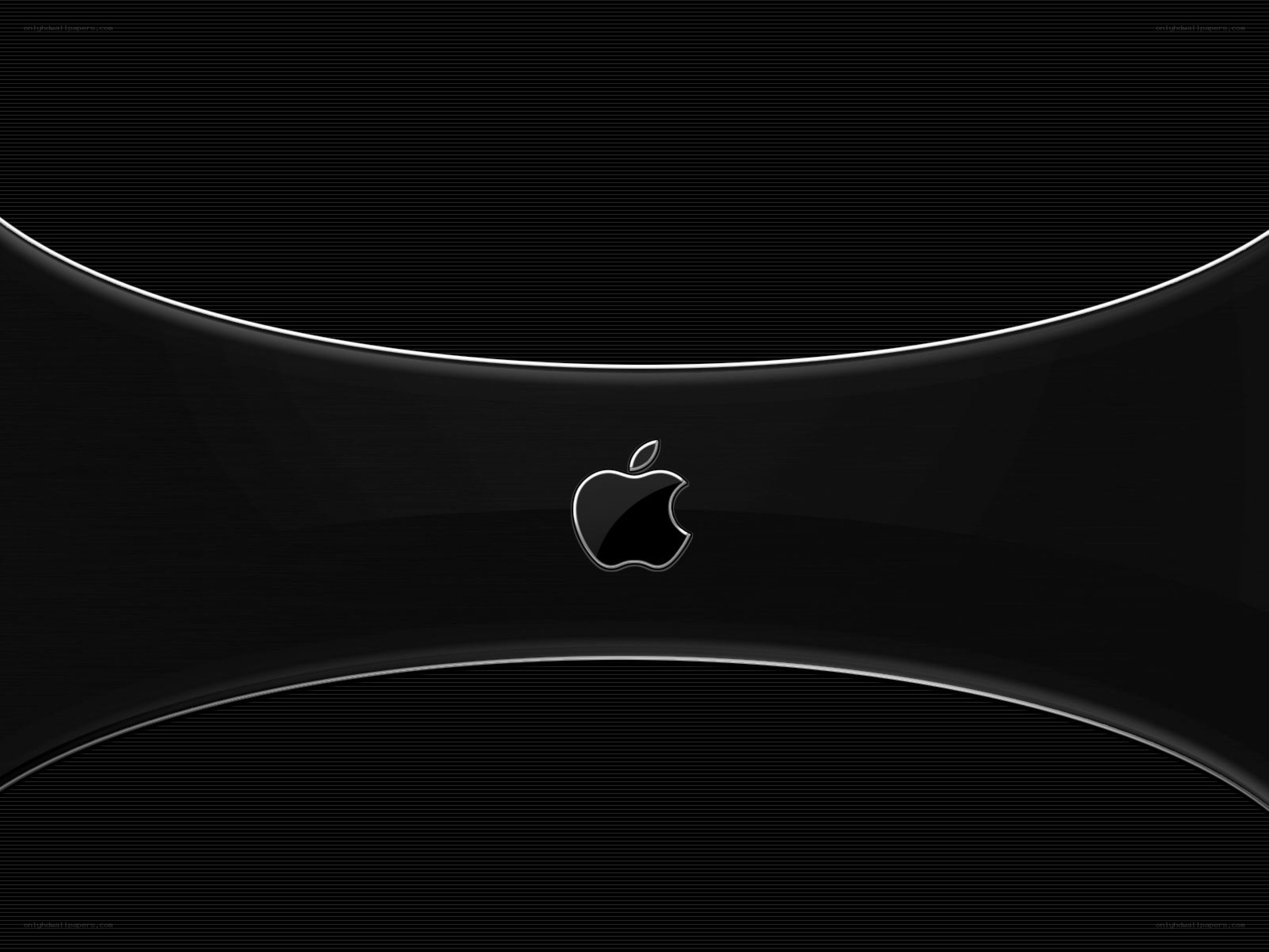 Apple logo on black background