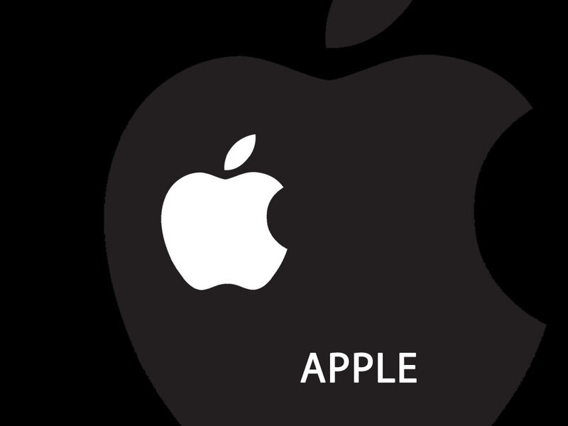 Apple logo on black background