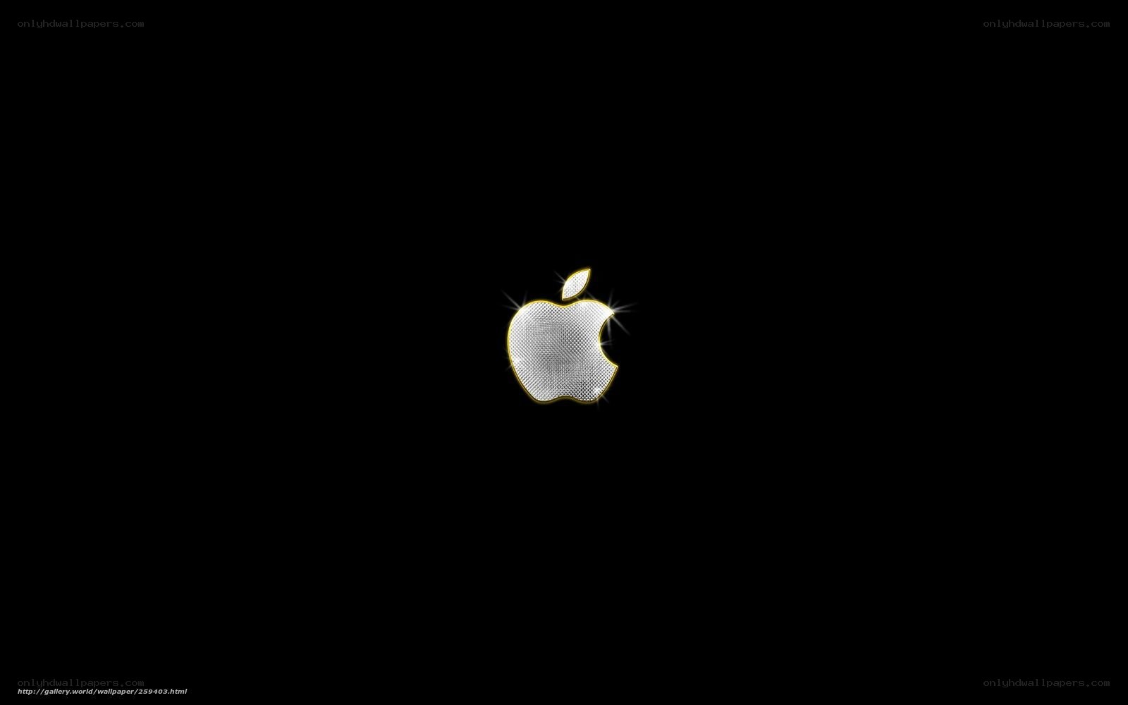 Apple logo on black background