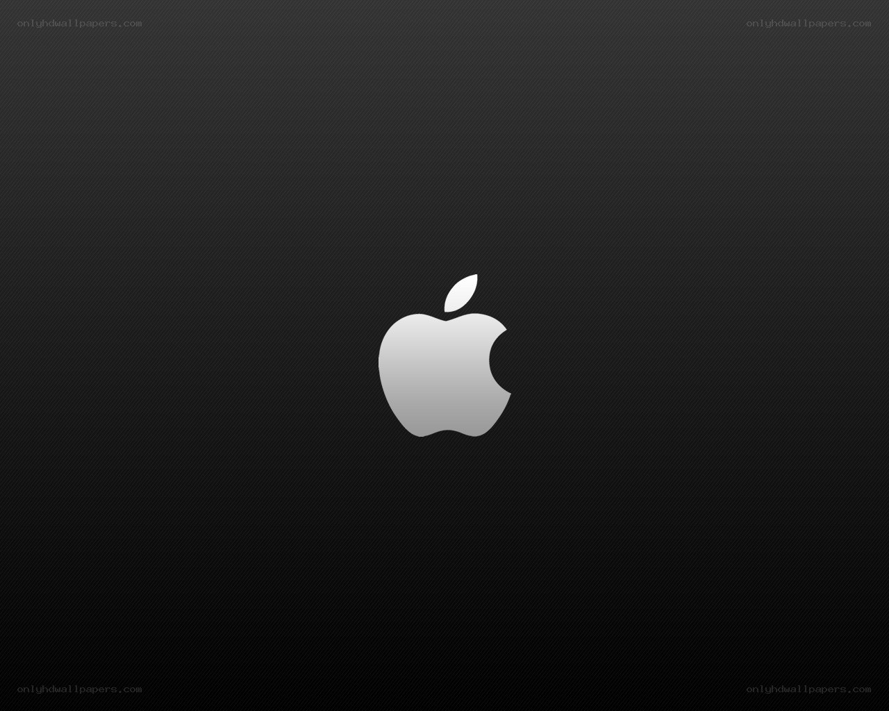 Apple logo on black background