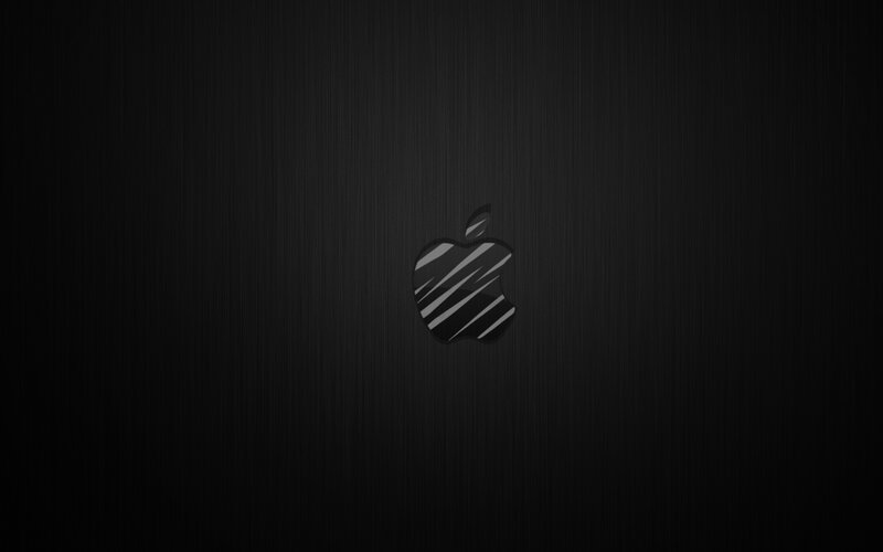 Apple Logo on Black Background — Dark, Minimalist