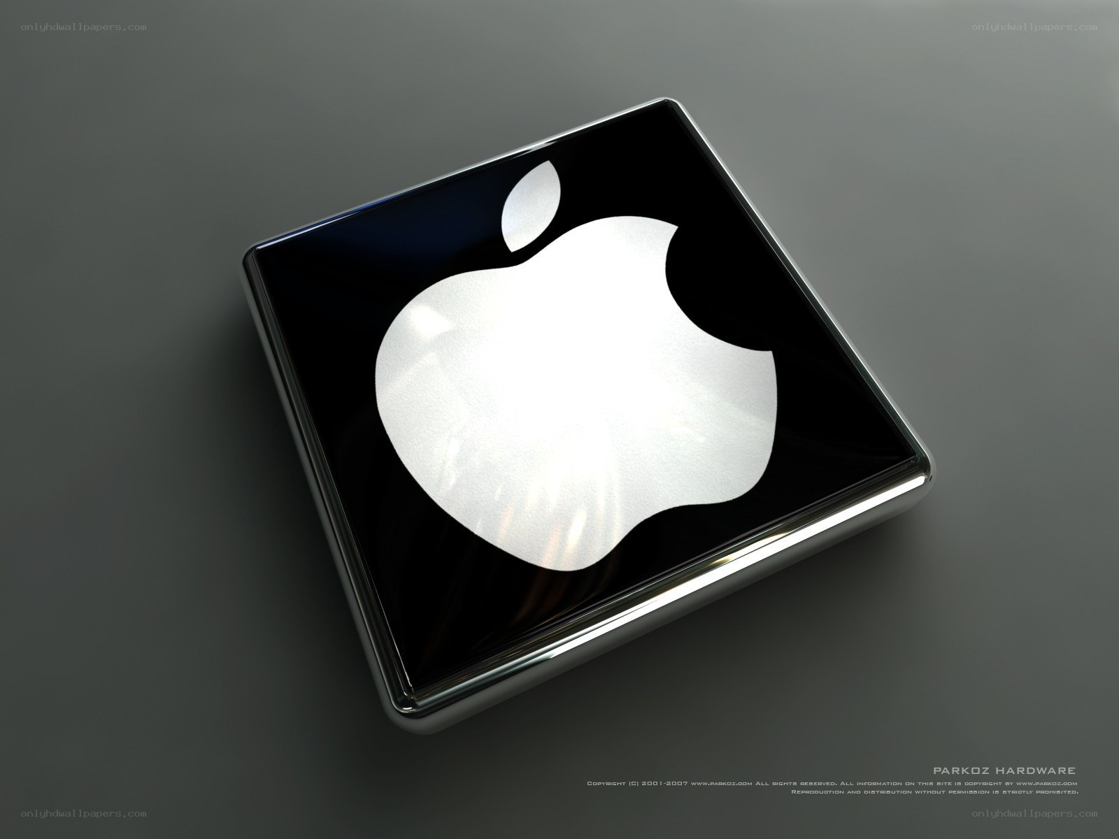Apple logo on black cube