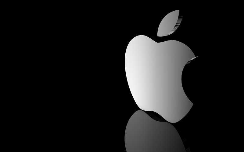 Apple Logo on Black — Minimalist