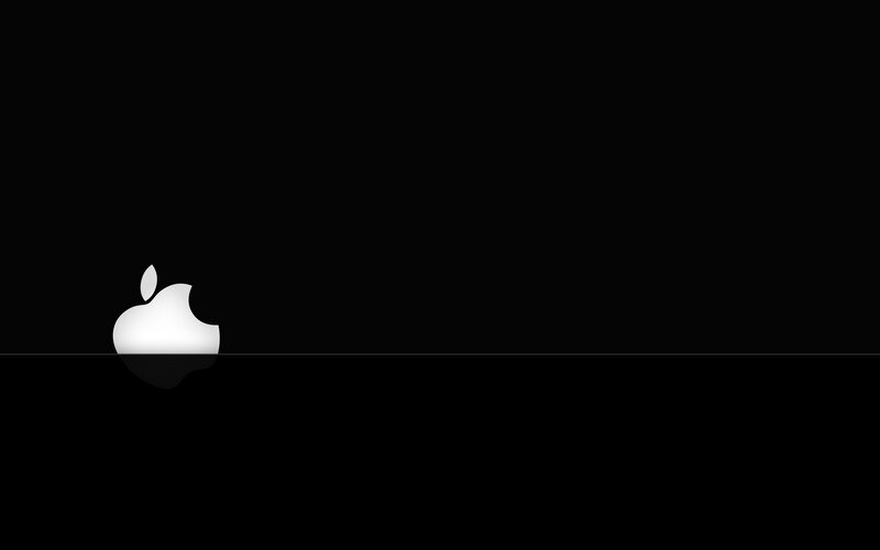 Apple Logo on Black — Neutral, White