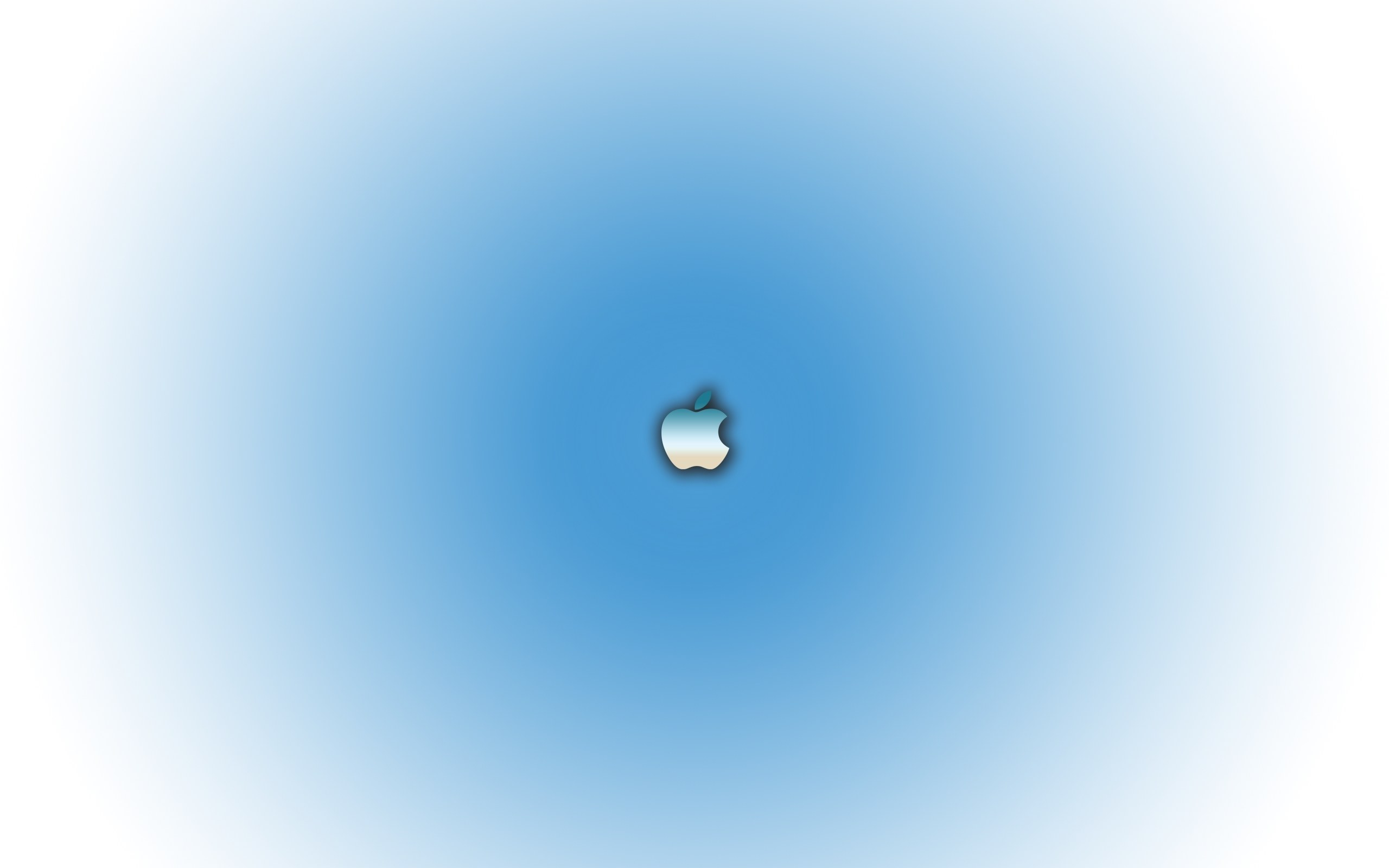 Apple logo on blue background
