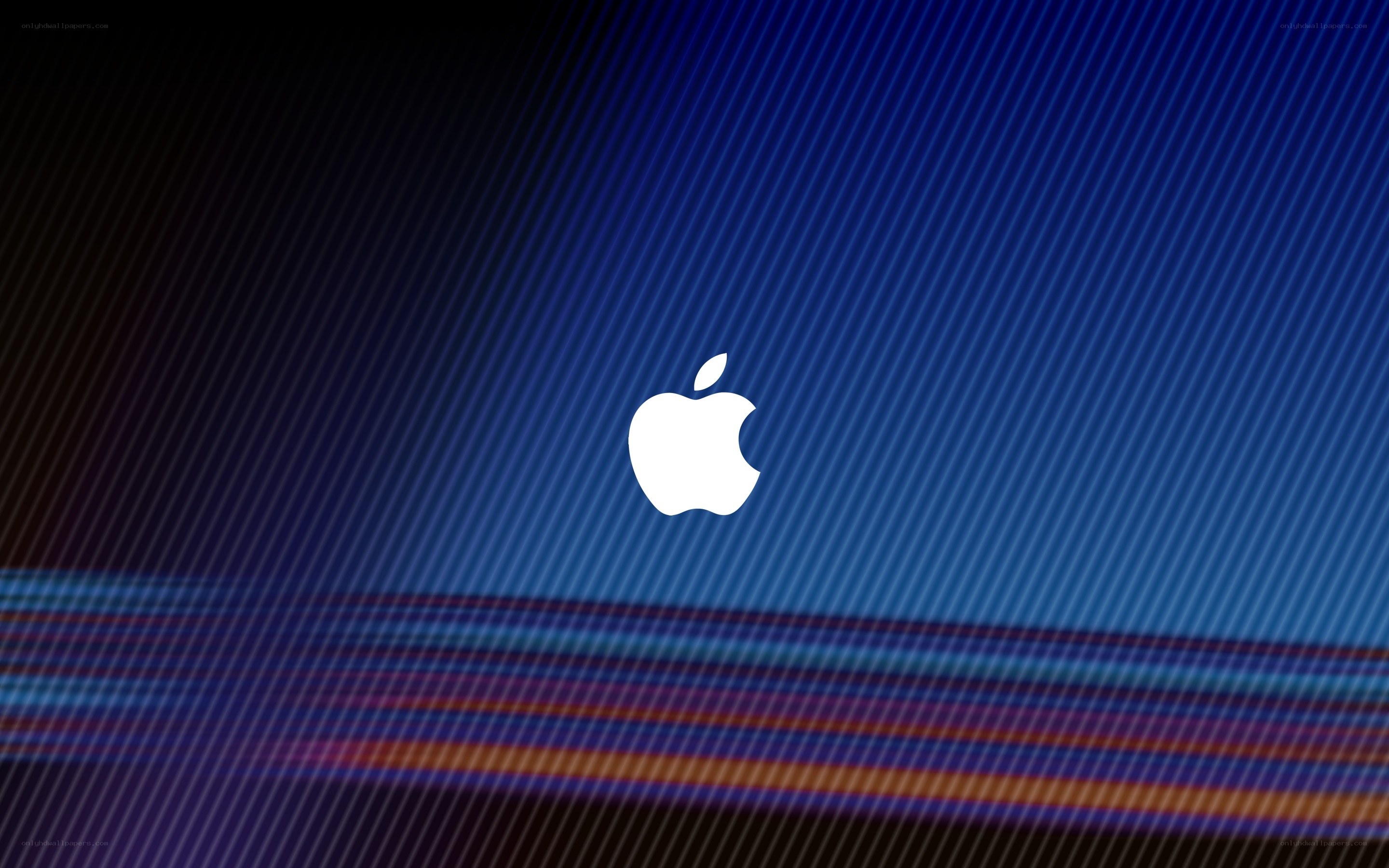 Apple logo on blue background