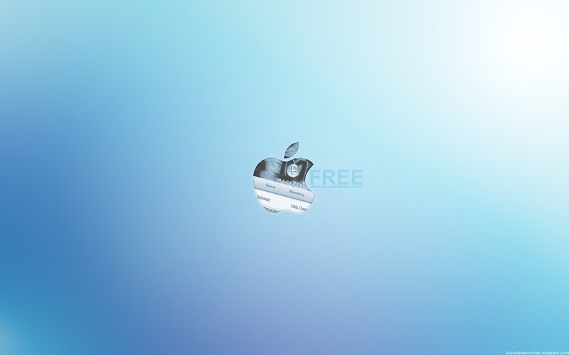 Apple logo on blue background