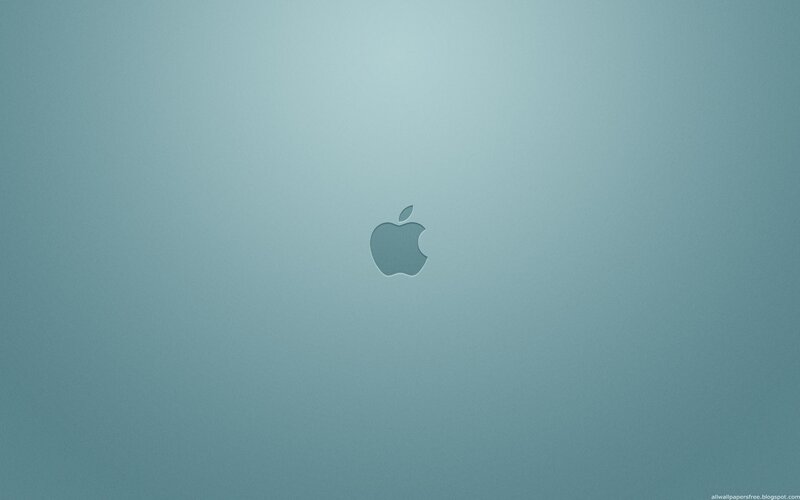 Apple logo on blue background