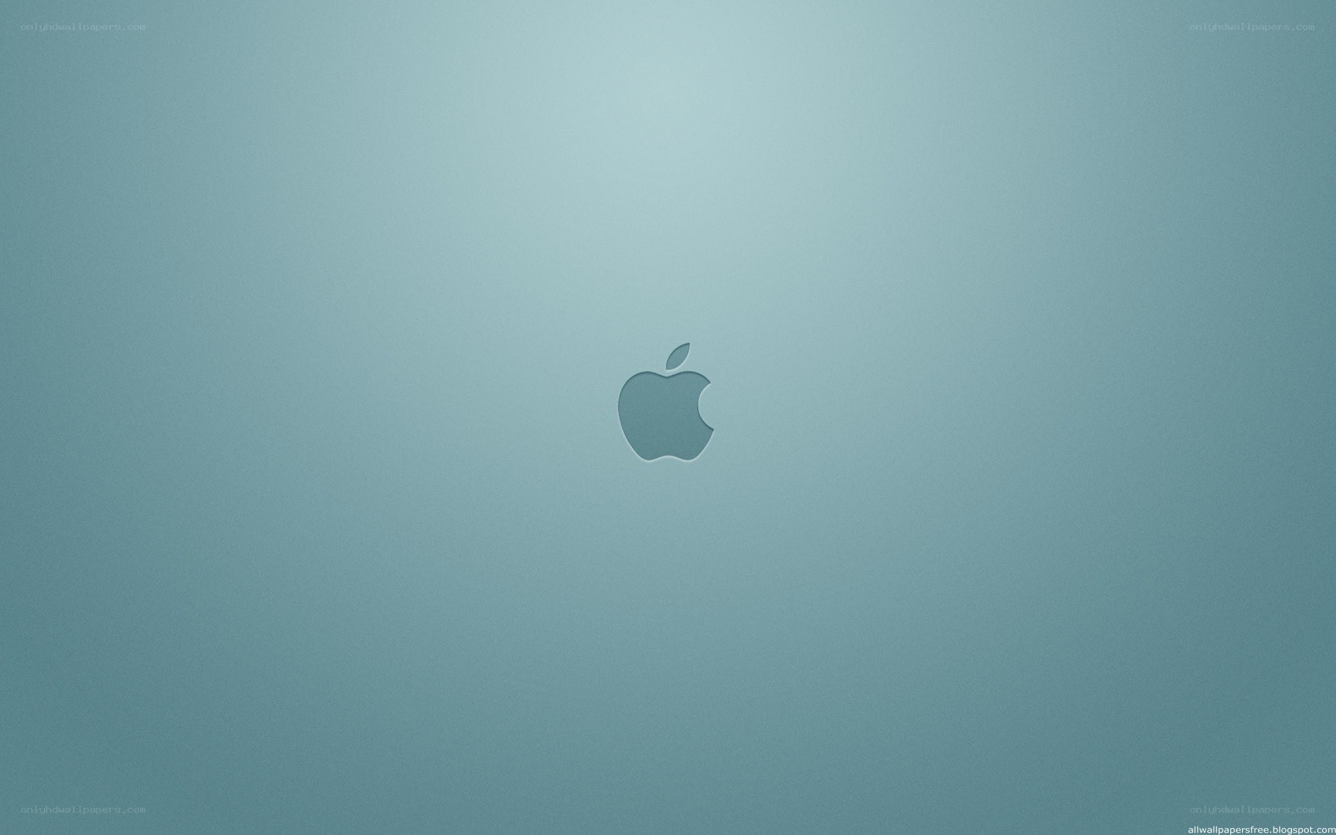 Apple logo on blue background