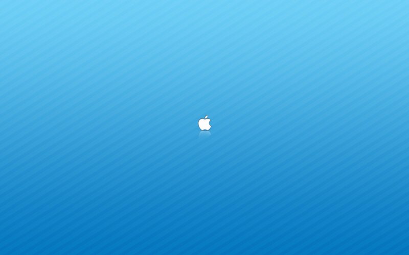 Apple logo on blue background