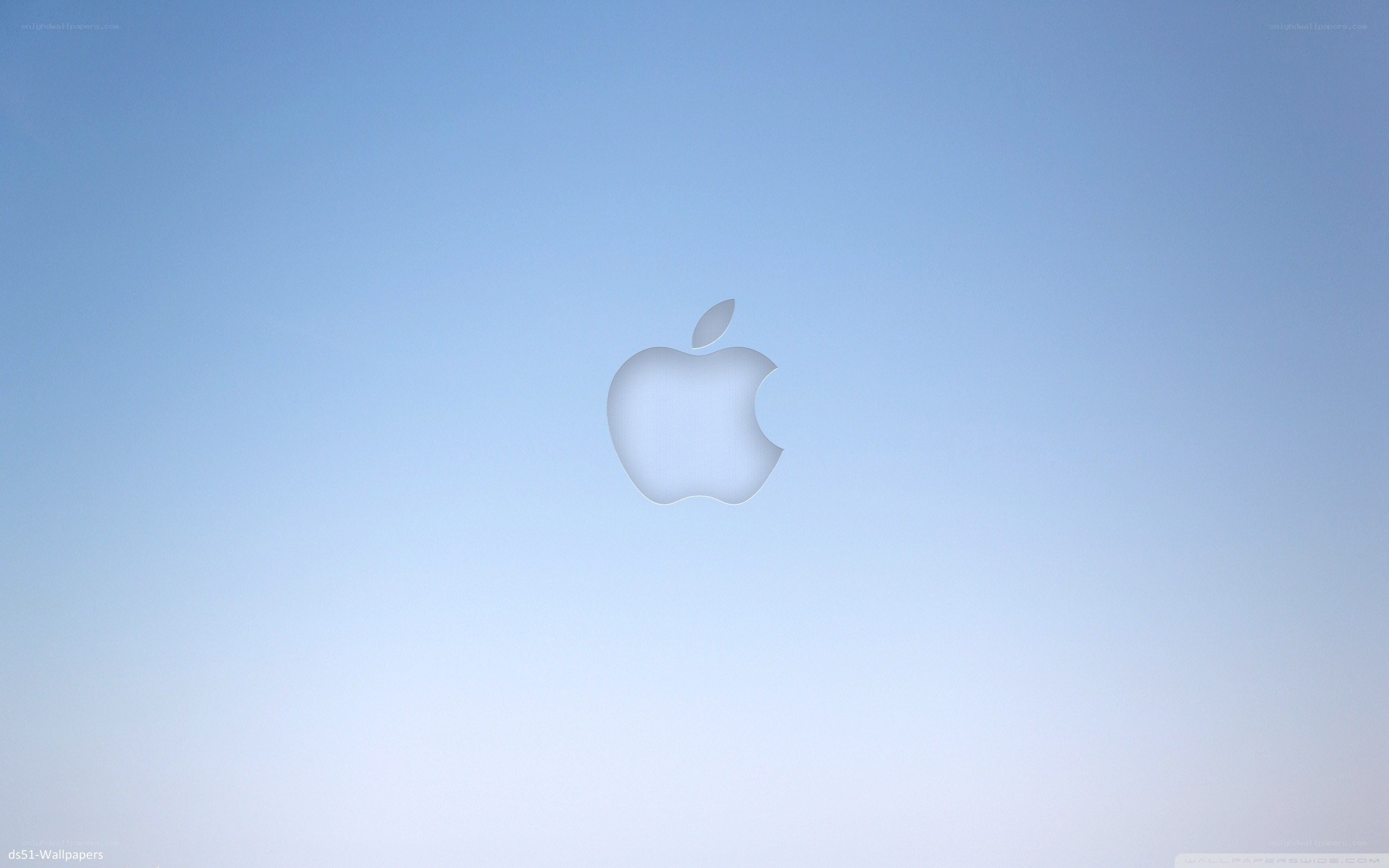 Apple logo on blue background