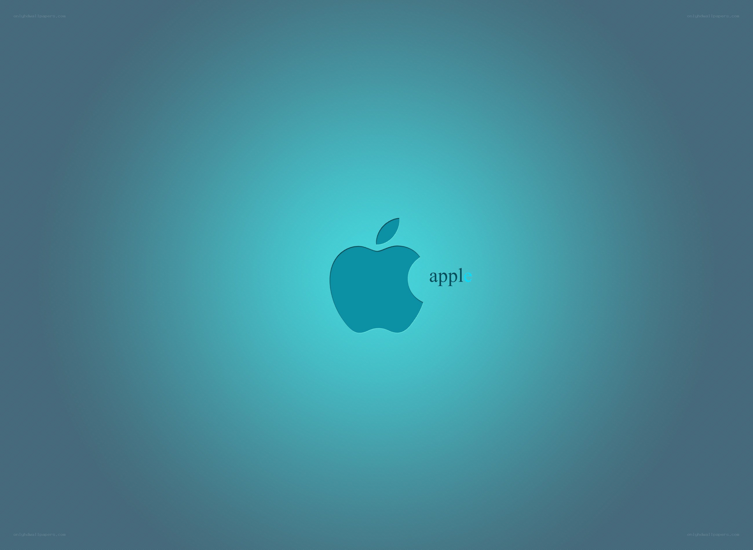 Apple logo on blue background