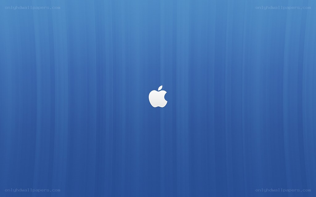 Apple logo on blue background