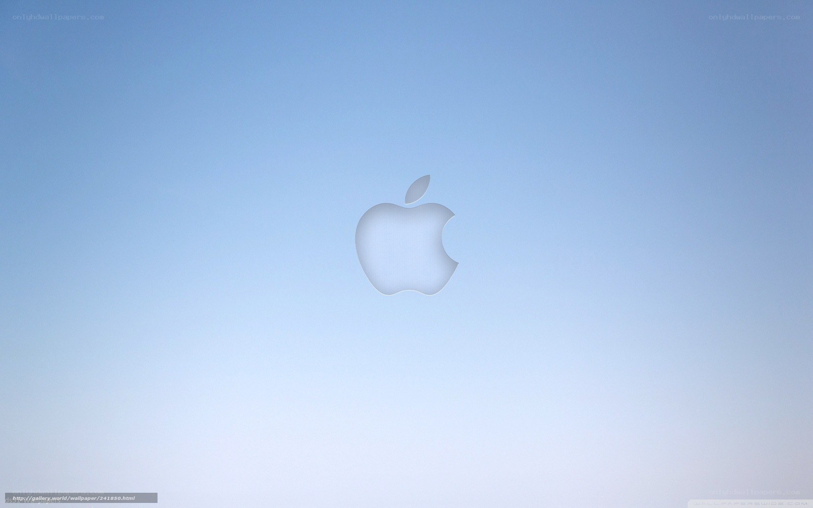 Apple logo on blue background