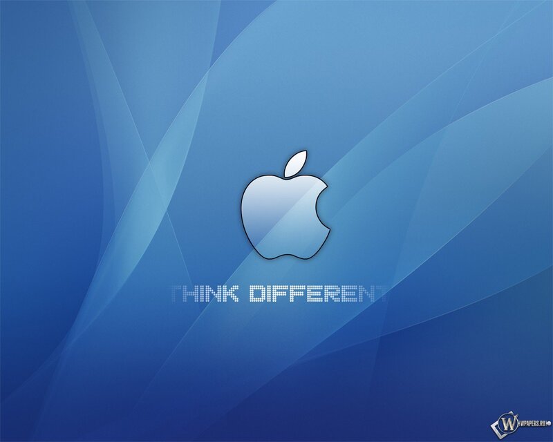 Apple Logo on Blue Background — Calm