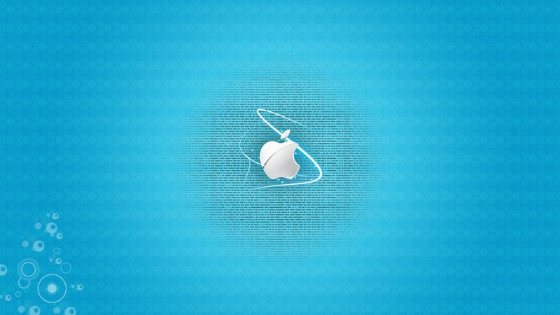 Apple Logo on Blue Background — Technological