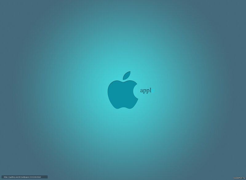 Apple Logo on Blue — Calm, Minimalist, Text