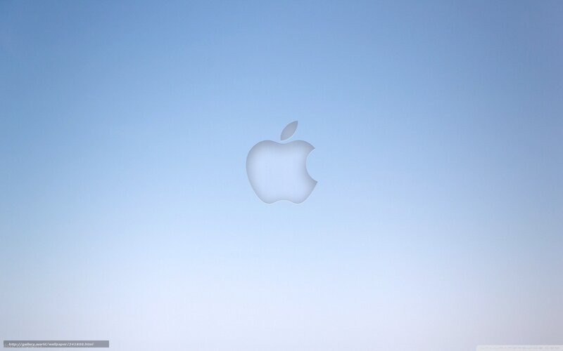 Apple Logo on Blue — Calm, Minimalist