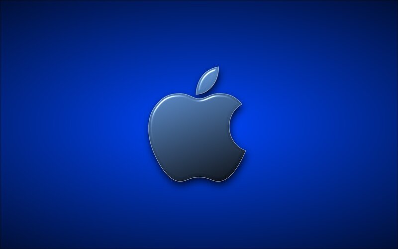 Apple Logo on Blue — Minimalist, 3d Render