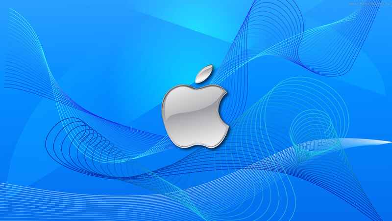 Apple Logo on Blue — Modern