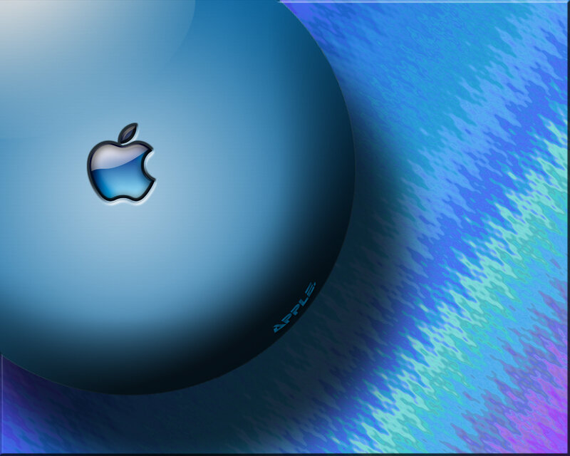 Apple Logo on Blue Sphere