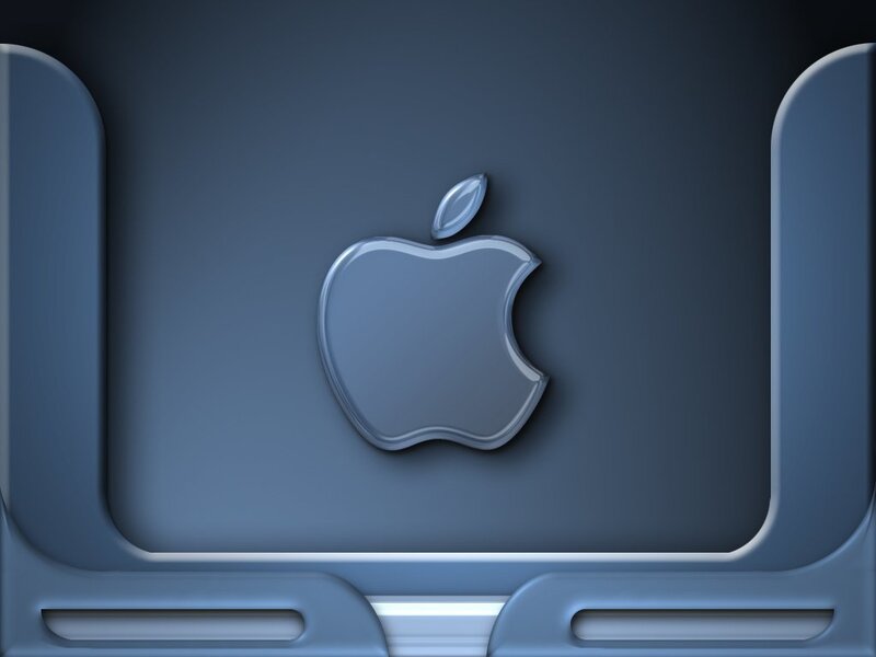 Apple Logo on Blue Surface — Minimalist, 3d Render