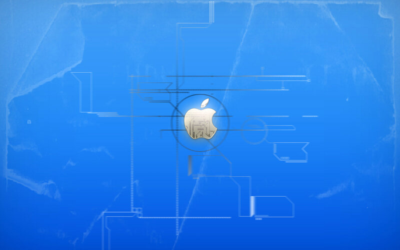 Apple Logo on Blue — Technological