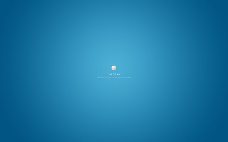 Apple Logo on Blue — Text