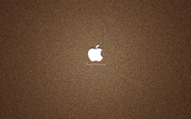Apple logo on brown texture