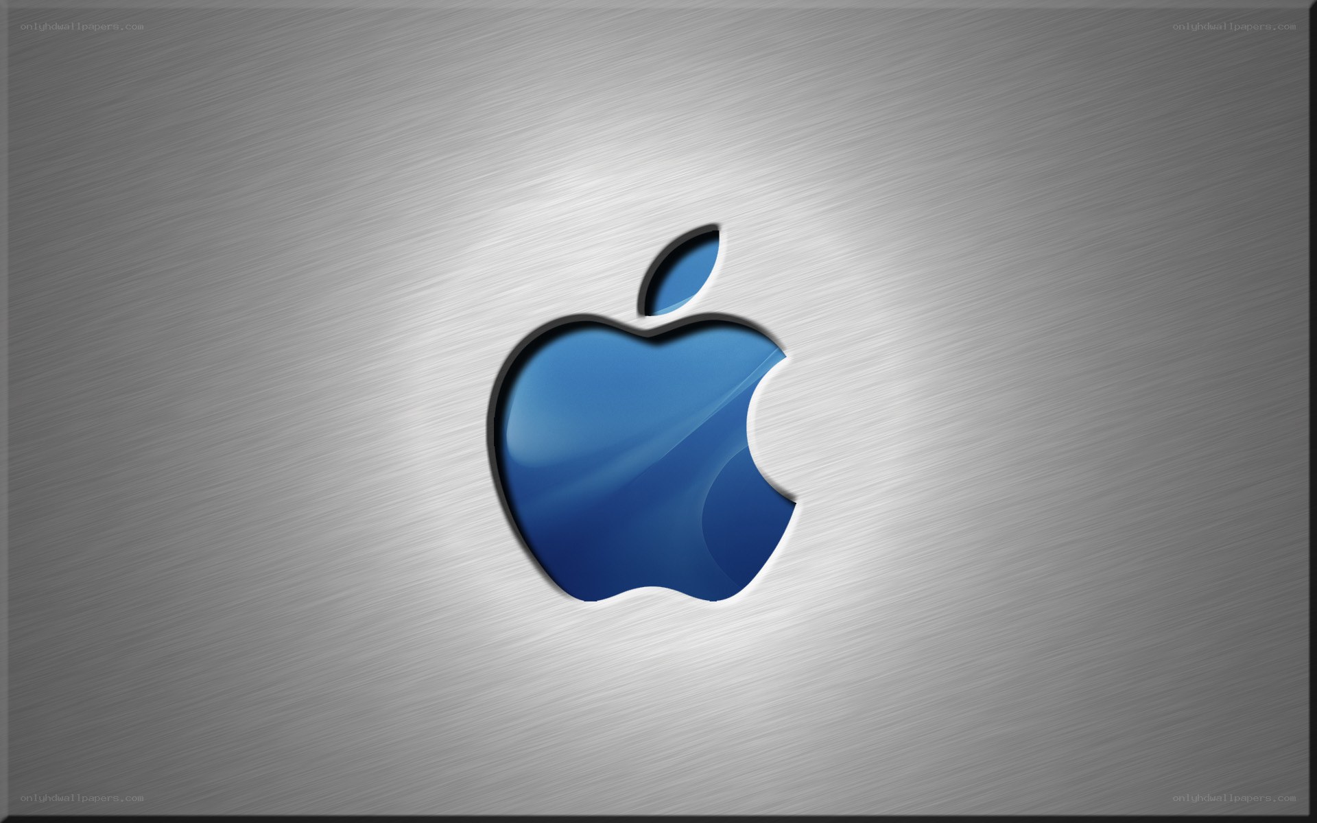 Apple logo on brushed metal